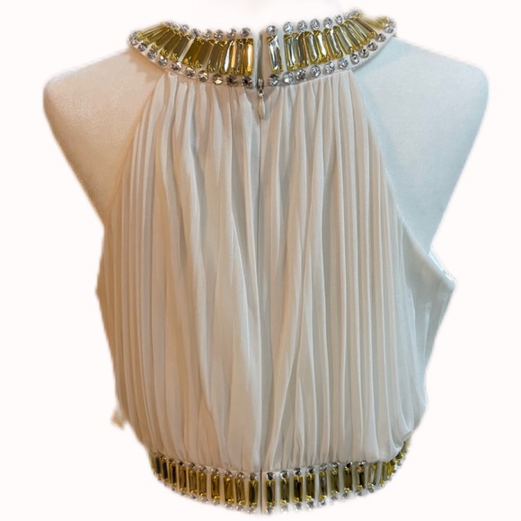 ***NWT***. CACHET GOWN (IVORY) WITH GOLD TRIM (10) - Picture 3 of 7